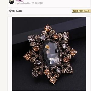 💛 Browns of Fall Crystal & Rhinestones Brooch
